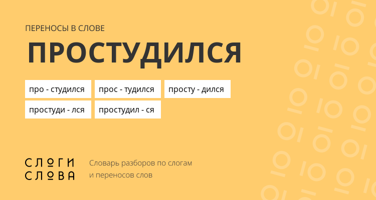 Переносы слова простудился