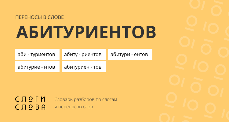 Переносы слова абитуриентов