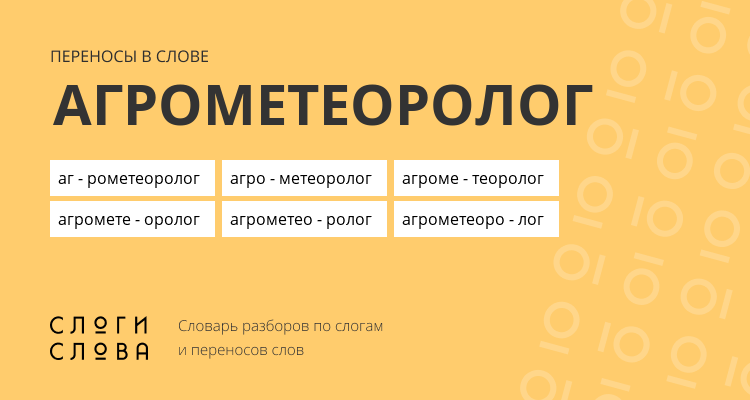 Переносы слова агрометеоролог