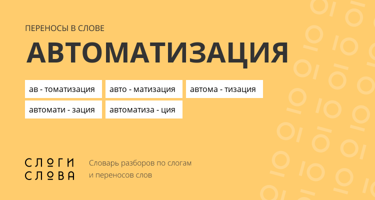 Переносы слова автоматизация