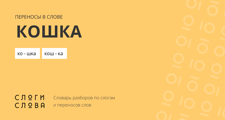 Переносы слова кошка