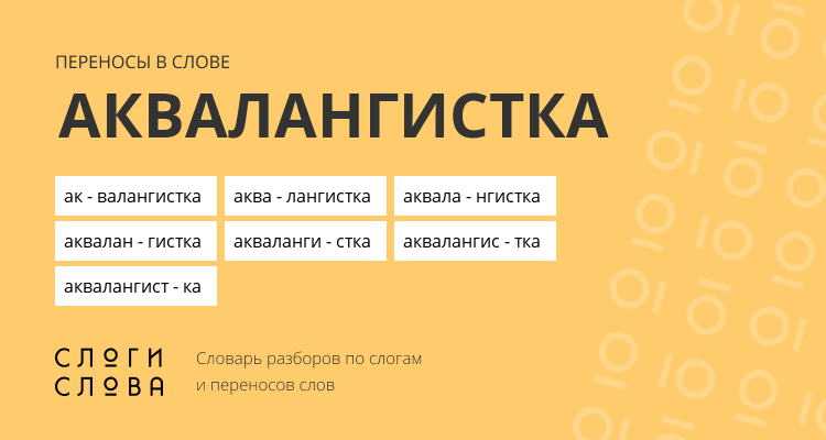Переносы слова аквалангистка