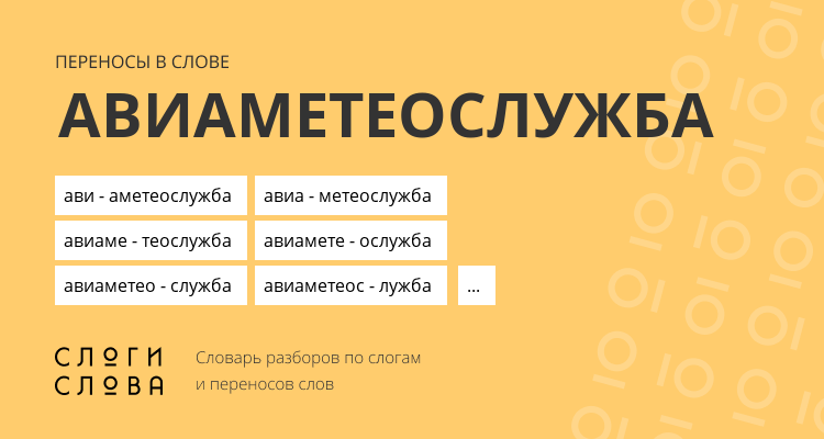Переносы слова авиаметеослужба