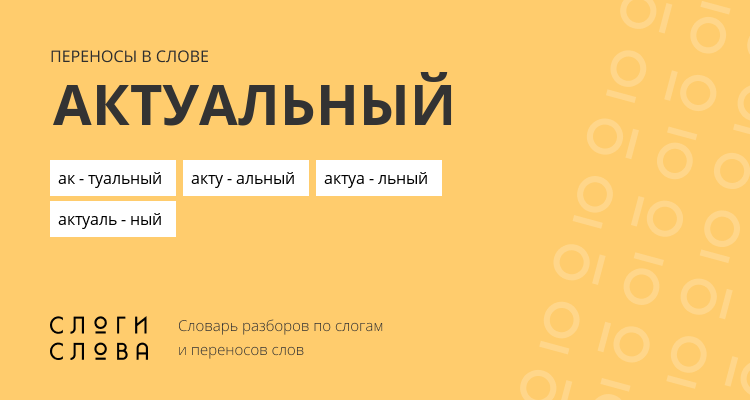 Переносы слова актуальный