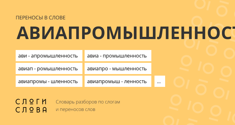 Переносы слова авиапромышленность