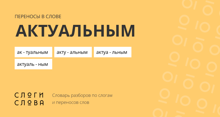 Переносы слова актуальным