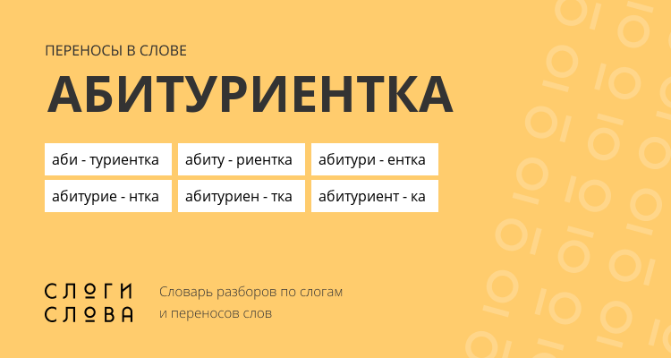 Переносы слова абитуриентка