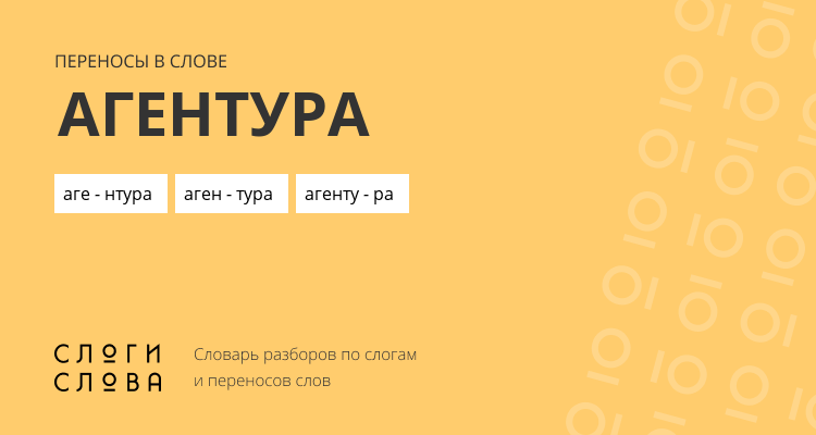 Переносы слова агентура