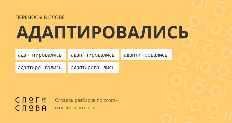 Переносы слова адаптировались